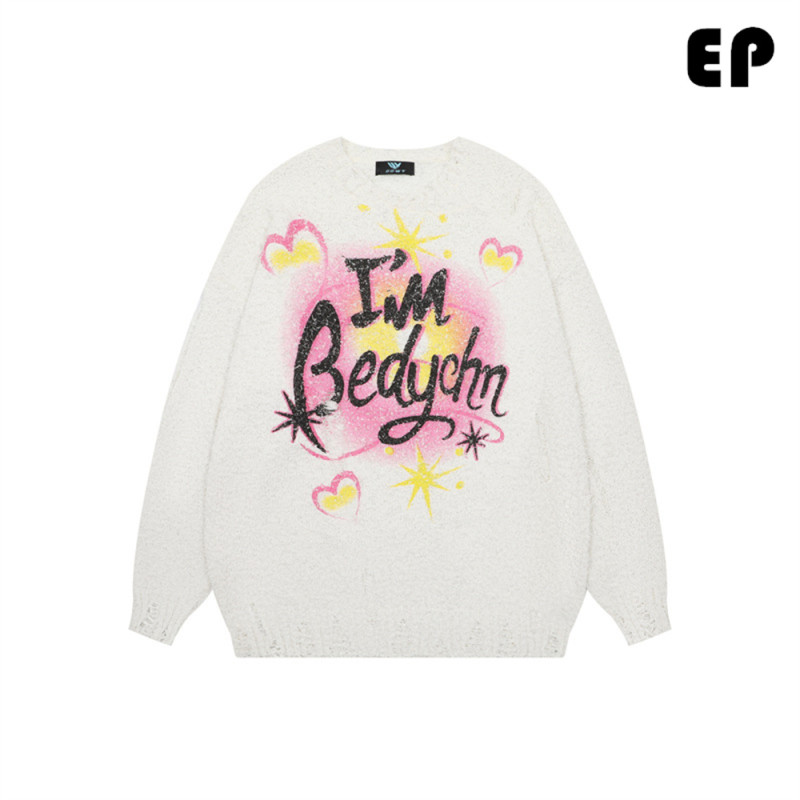 Women Knitted Sweater Pullover Pullover Cardigan Ripped Top