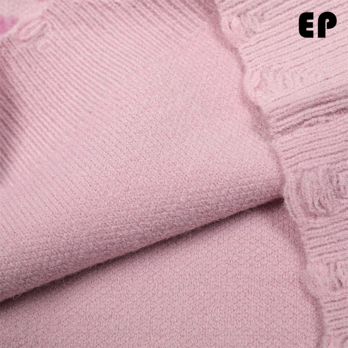 Women Knitted Sweater Pullover Pullover Cardigan Ripped Top