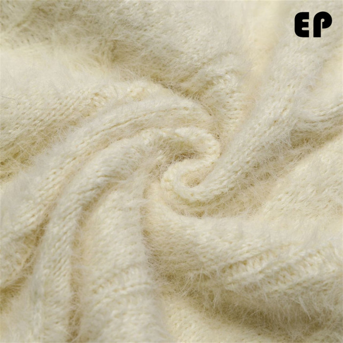 Women Knitted Sweater Pullover Pullover Cardigan Ripped Top