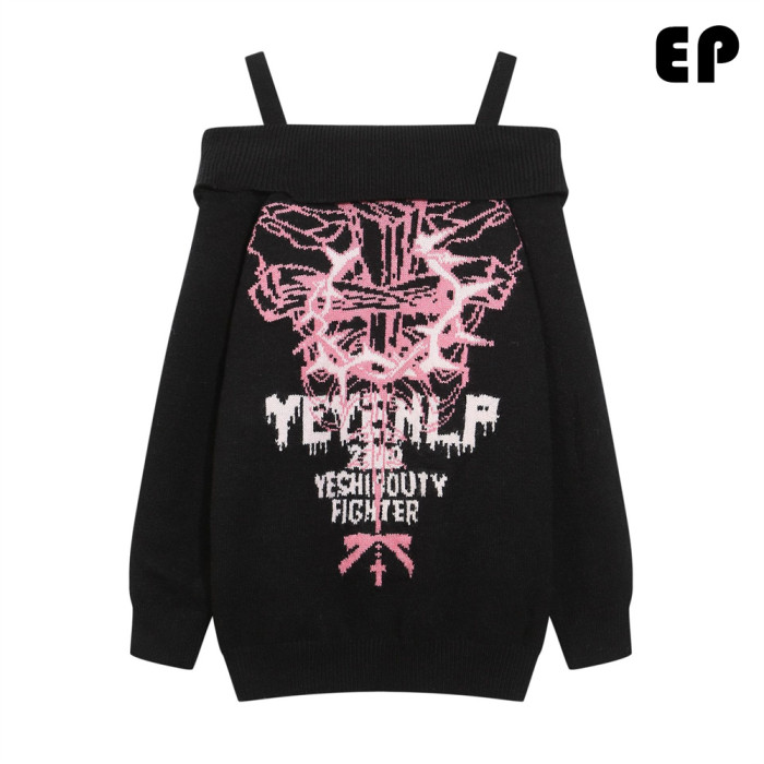 Women Knitted Sweater Pullover Pullover Cardigan Ripped Top