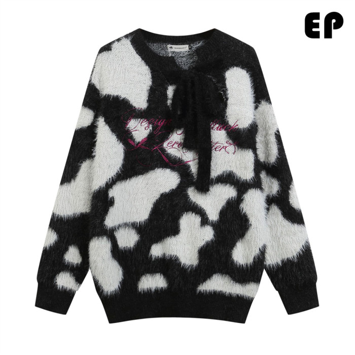 Women Knitted Sweater Pullover Pullover Cardigan Ripped Top