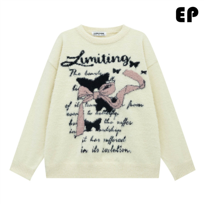 Women Knitted Sweater Pullover Pullover Cardigan Ripped Top