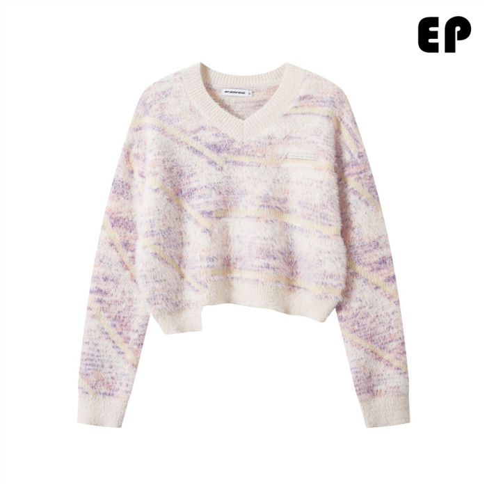 Women Knitted Sweater Pullover Pullover Cardigan Ripped Top