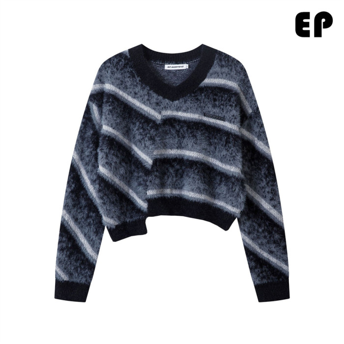 Women Knitted Sweater Pullover Pullover Cardigan Ripped Top