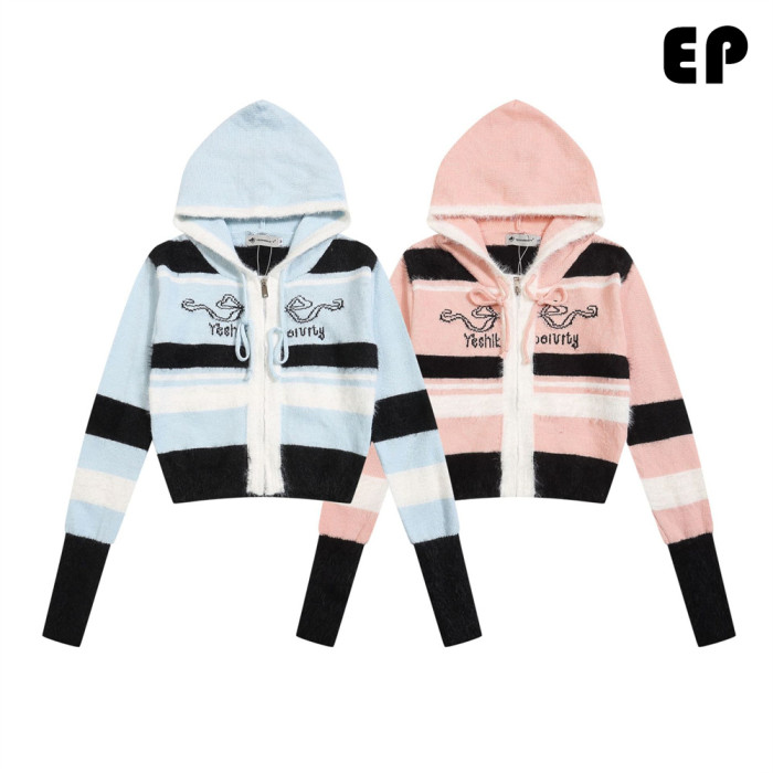 Women Knitted Sweater Pullover Pullover Cardigan Ripped Top