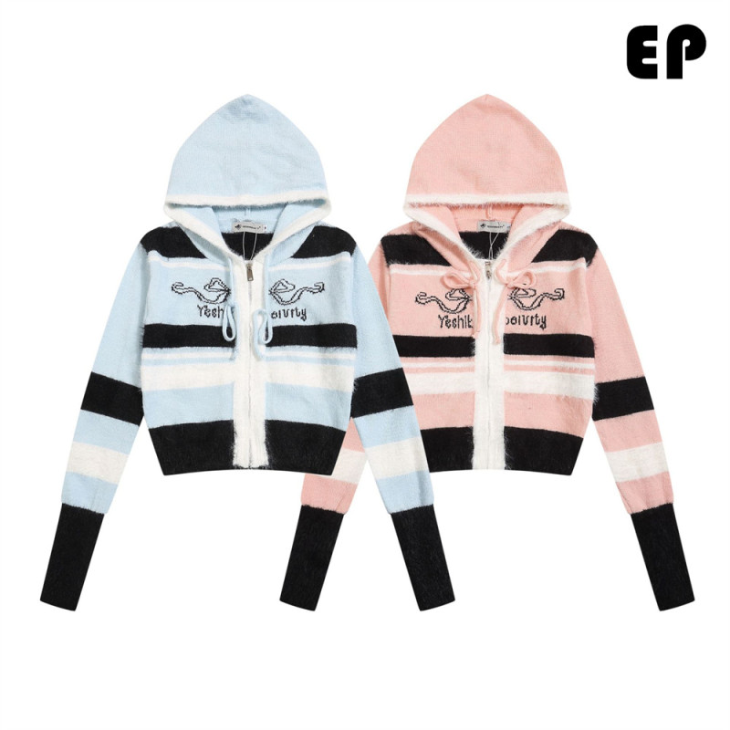 Women Knitted Sweater Pullover Pullover Cardigan Ripped Top