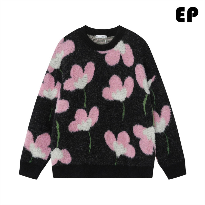 Women Knitted Sweater Pullover Pullover Cardigan Ripped Top