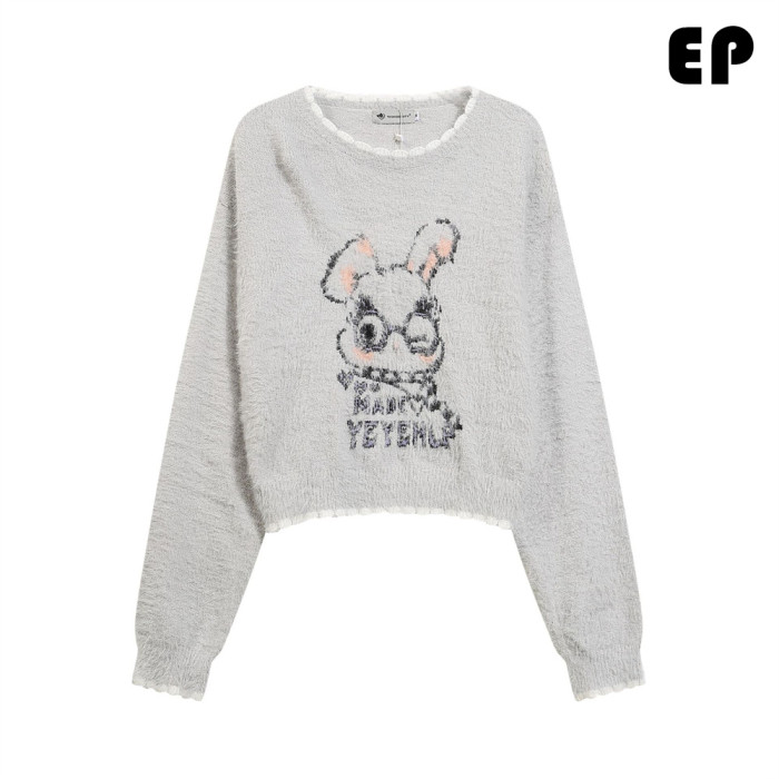 Women Knitted Sweater Pullover Pullover Cardigan Ripped Top