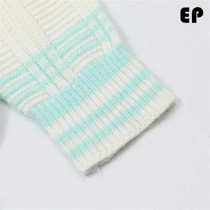 Women Knitted Sweater Pullover Pullover Cardigan Ripped Top