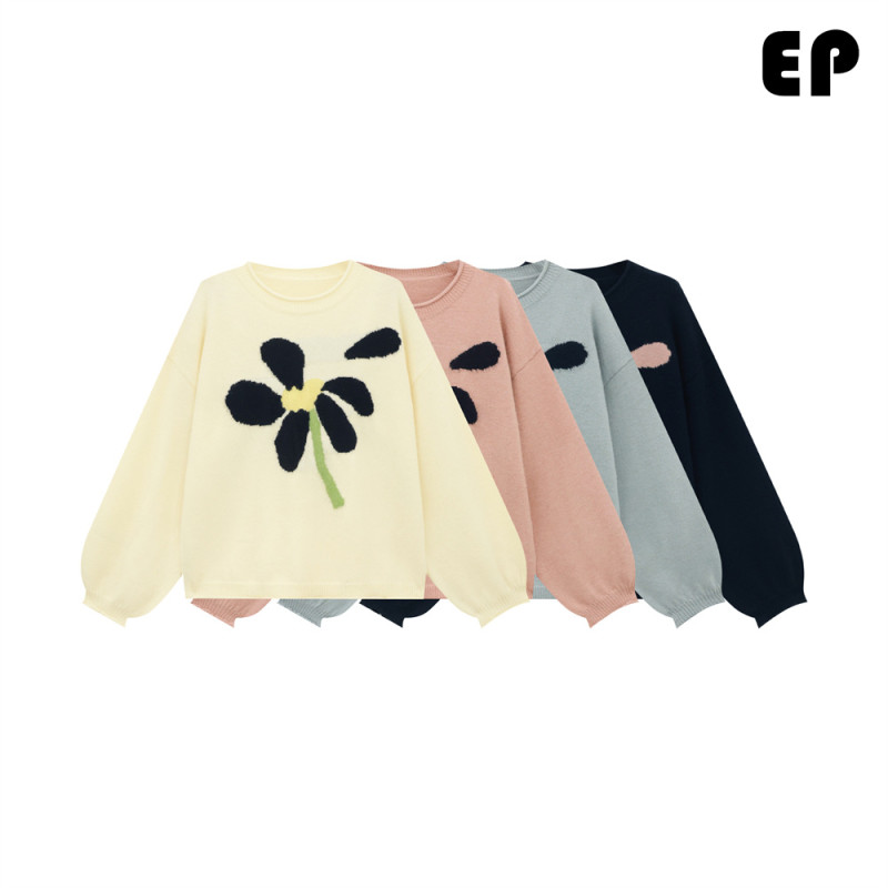 Women Knitted Sweater Pullover Pullover Cardigan Ripped Top