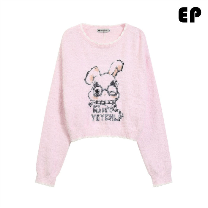 Women Knitted Sweater Pullover Pullover Cardigan Ripped Top