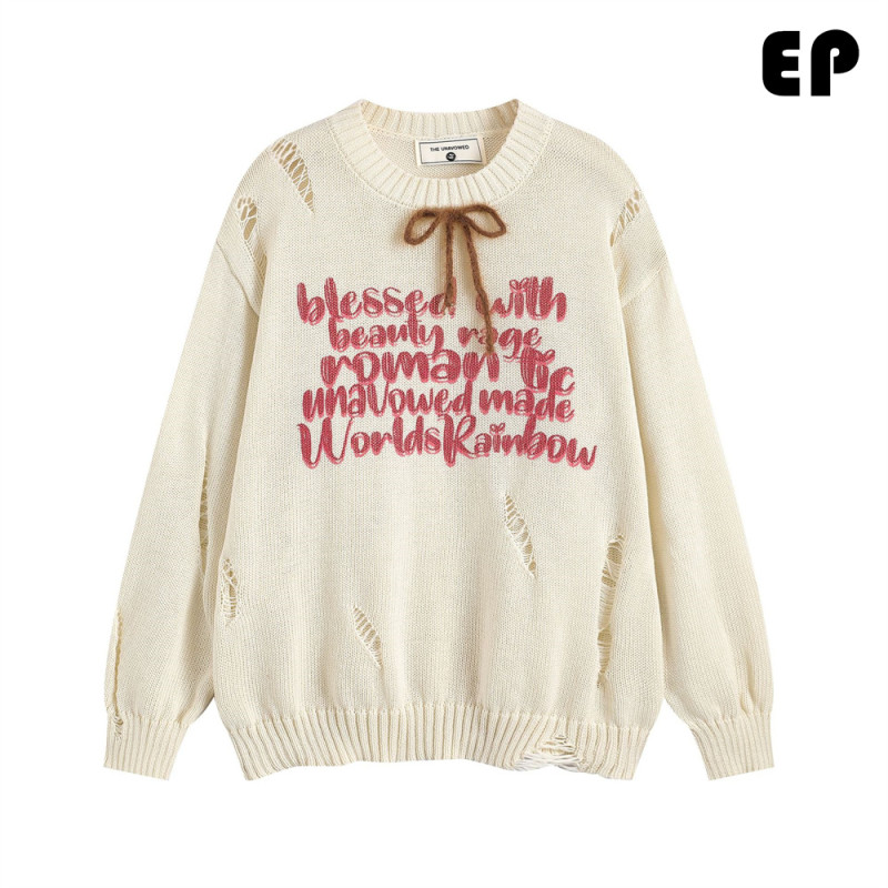 Women Knitted Sweater Pullover Pullover Cardigan Ripped Top