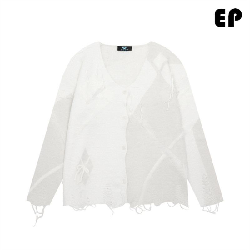 Women Knitted Sweater Pullover Pullover Cardigan Ripped Top