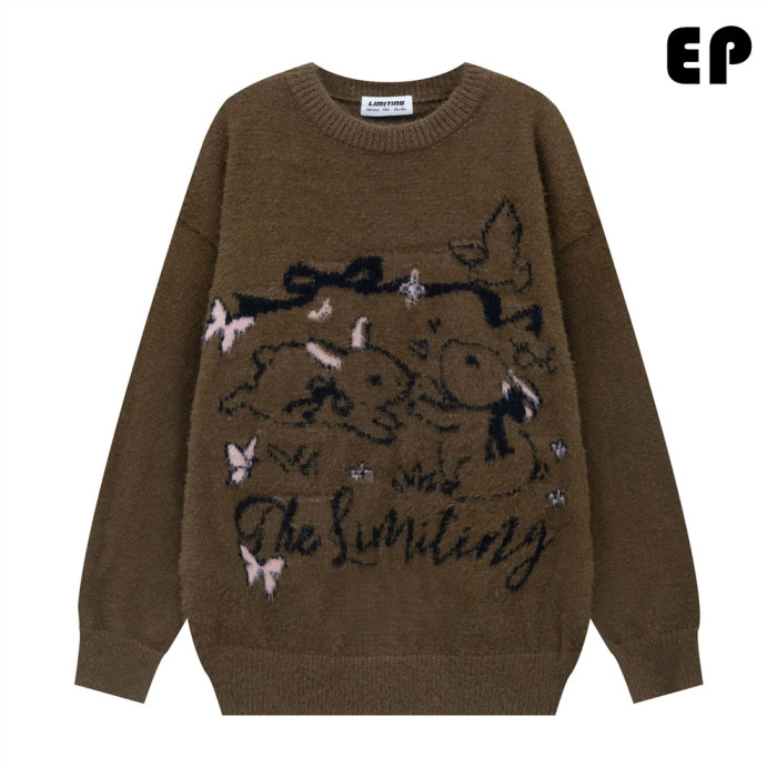 Women Knitted Sweater Pullover Pullover Cardigan Ripped Top