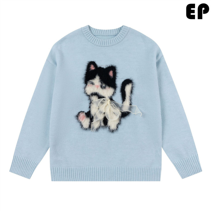 Women Knitted Sweater Pullover Pullover Cardigan Ripped Top