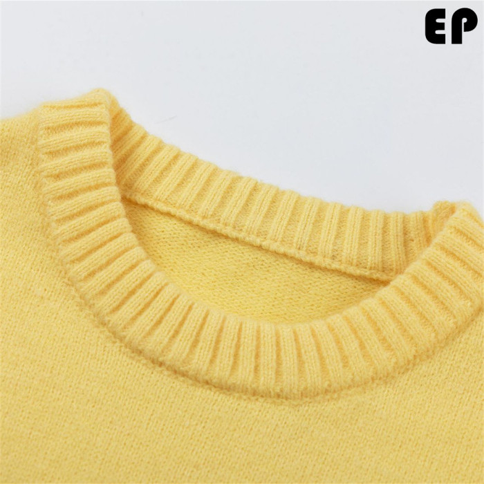 Women Knitted Sweater Pullover Pullover Cardigan Ripped Top