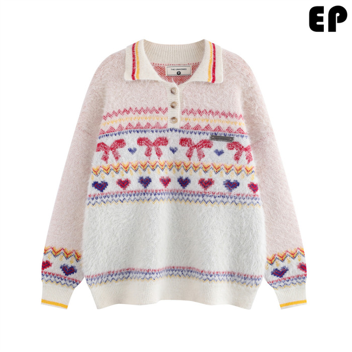 Women Knitted Sweater Pullover Pullover Cardigan Ripped Top