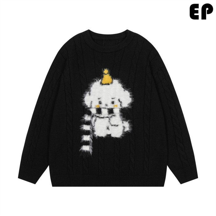 Women Knitted Sweater Pullover Pullover Cardigan Ripped Top