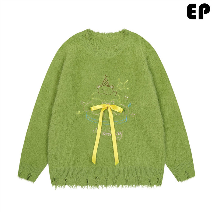 Women Knitted Sweater Pullover Pullover Cardigan Ripped Top