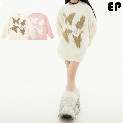 Women Knitted Sweater Pullover Pullover Cardigan Ripped Top