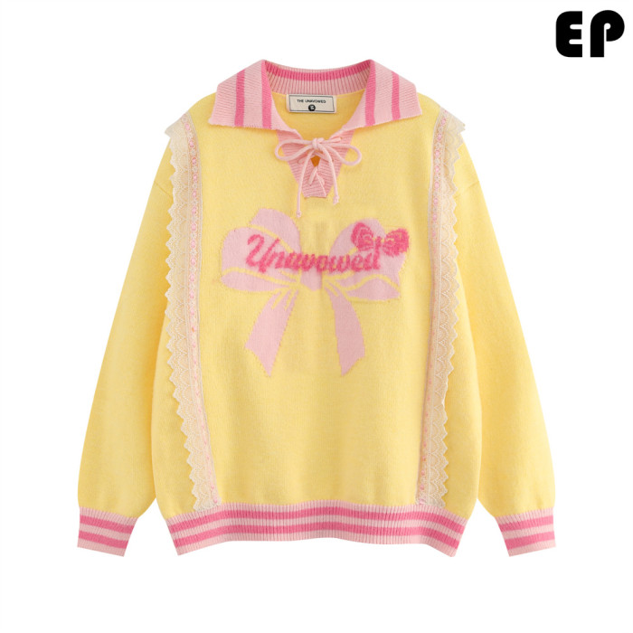 Women Knitted Sweater Pullover Pullover Cardigan Ripped Top