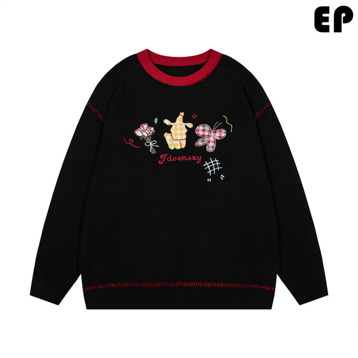 Women Knitted Sweater Pullover Pullover Cardigan Ripped Top