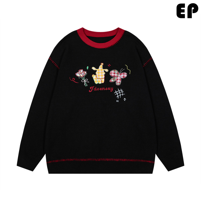 Women Knitted Sweater Pullover Pullover Cardigan Ripped Top