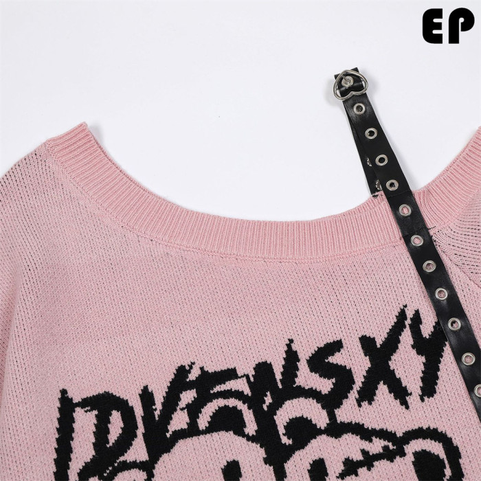 Women Knitted Sweater Pullover Pullover Cardigan Ripped Top