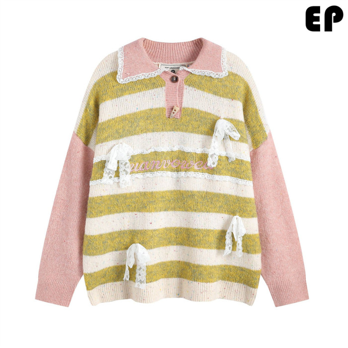 Women Knitted Sweater Pullover Pullover Cardigan Ripped Top