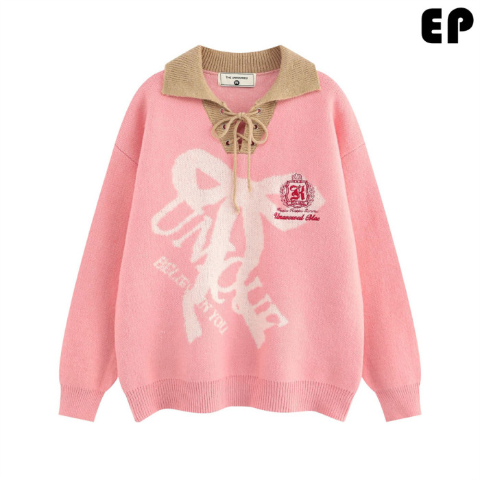 Women Knitted Sweater Pullover Pullover Cardigan Ripped Top