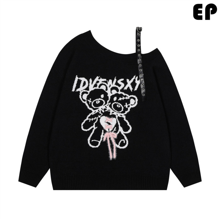 Women Knitted Sweater Pullover Pullover Cardigan Ripped Top