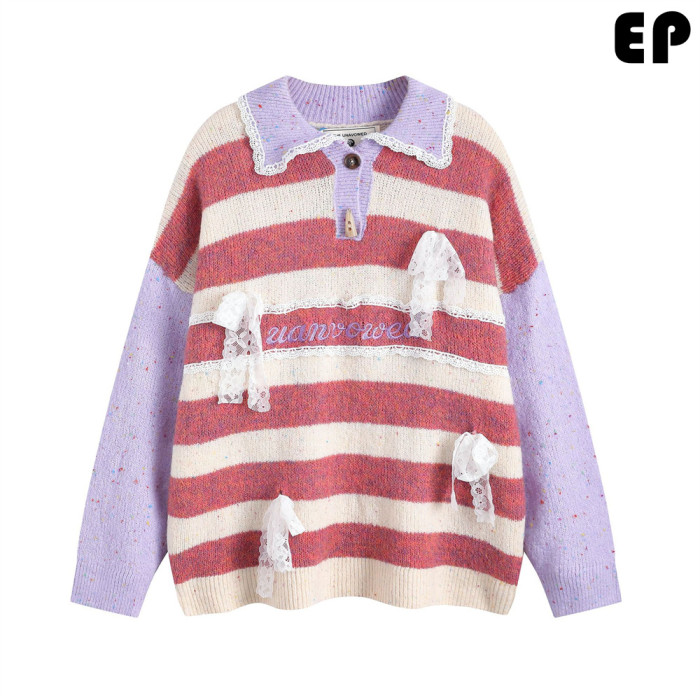 Women Knitted Sweater Pullover Pullover Cardigan Ripped Top