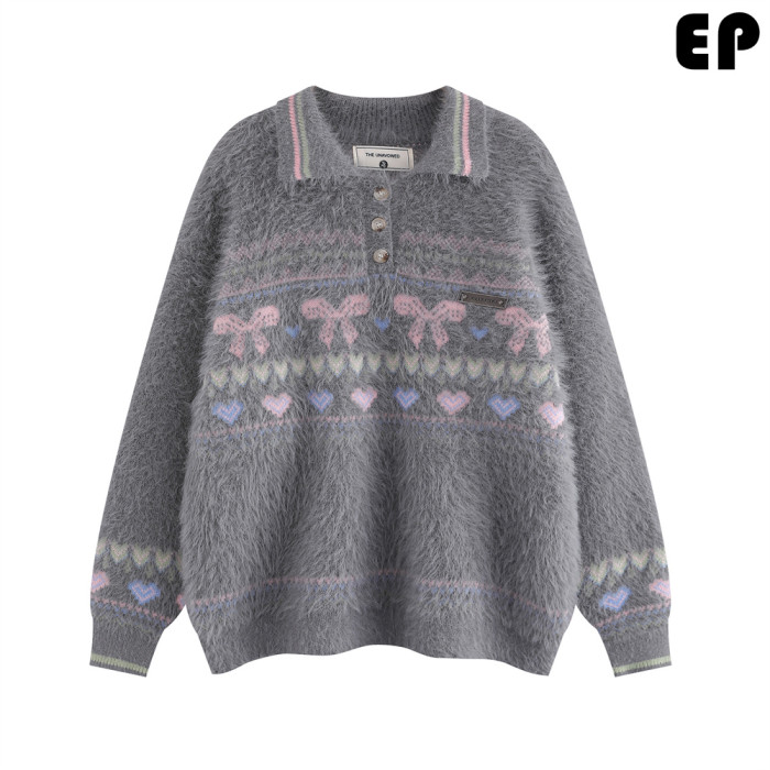 Women Knitted Sweater Pullover Pullover Cardigan Ripped Top