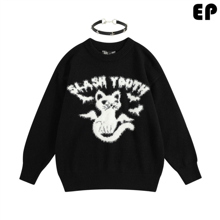 Women Knitted Sweater Pullover Pullover Cardigan Ripped Top