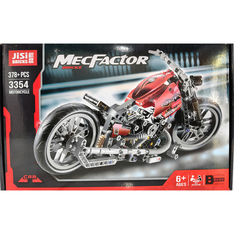 MecFactor Bricks King Steerer Motorcycle Model 378 Pieces DIY Technic Building Blocks Kit for Kids  Adults Age 6+
