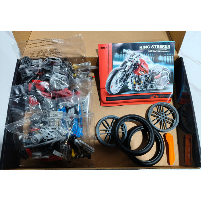 MecFactor Bricks King Steerer Motorcycle Model 378 Pieces DIY Technic Building Blocks Kit for Kids  Adults Age 6+
