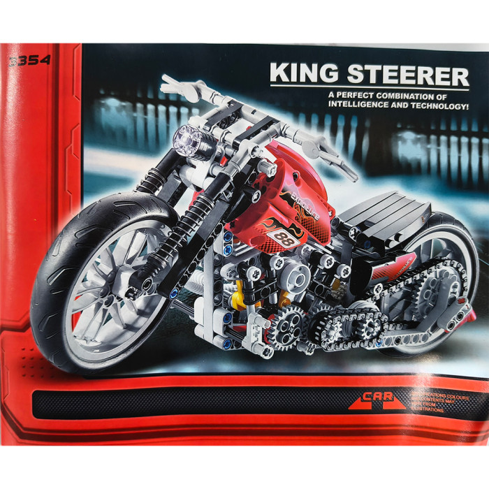 MecFactor Bricks King Steerer Motorcycle Model 378 Pieces DIY Technic Building Blocks Kit for Kids  Adults Age 6+
