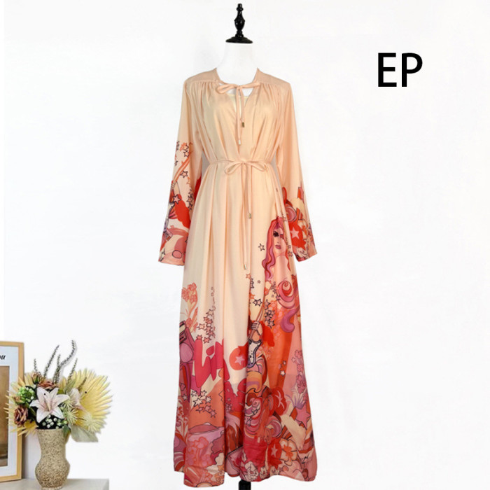 Women Elegant Pullover Suits collar Dress Long Dress V-neck Gown Jumper