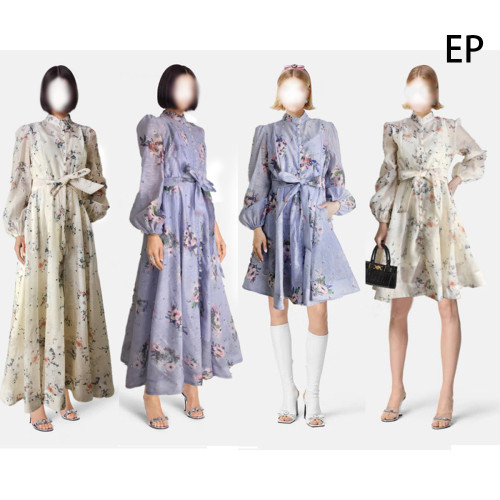 Women Elegant Pullover Dress Long Dress V-neck Gown Jumper