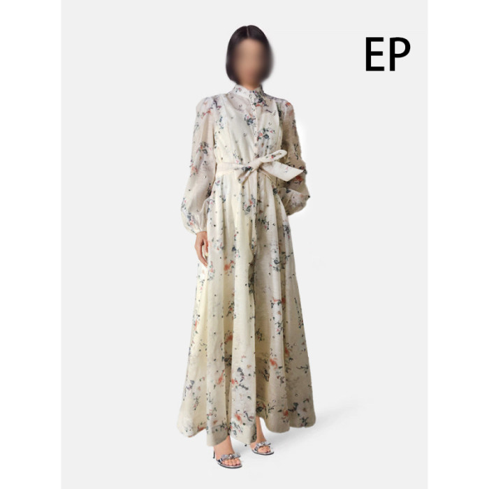 Women Elegant Pullover Dress Long Dress V-neck Gown Jumper