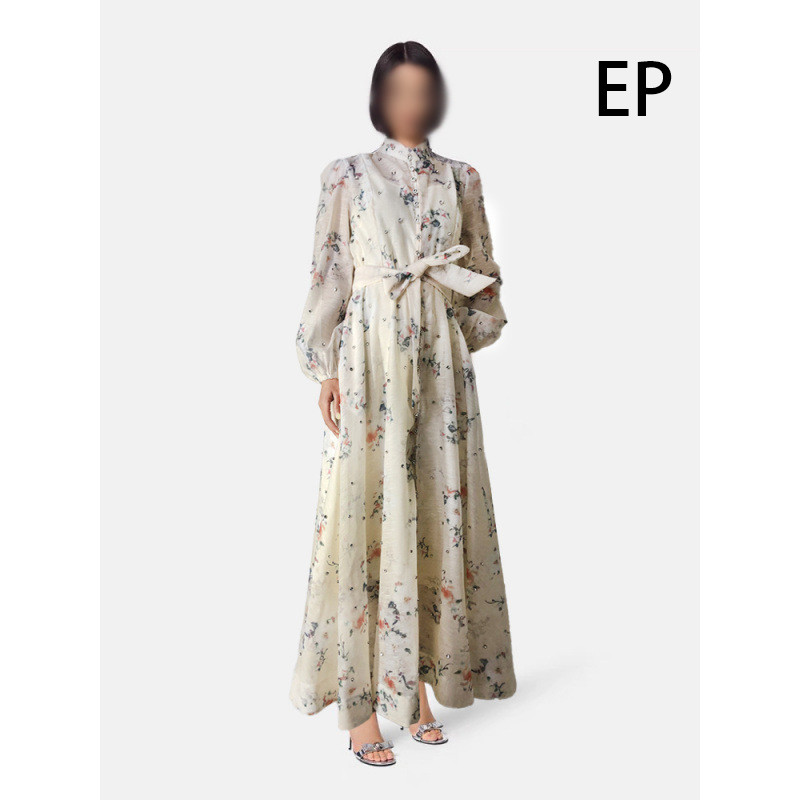 Women Elegant Pullover Dress Long Dress V-neck Gown Jumper