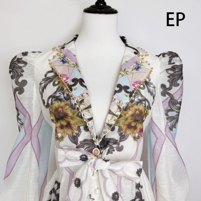 Women Elegant Pullover Suits collar Dress Long Dress V-neck Gown Jumper