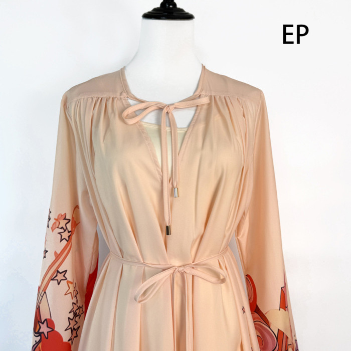 Women Elegant Pullover Suits collar Dress Long Dress V-neck Gown Jumper