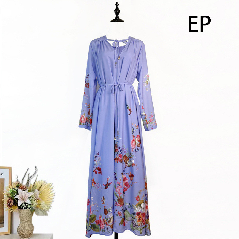Women Elegant Pullover Suits collar Dress Long Dress V-neck Gown Jumper
