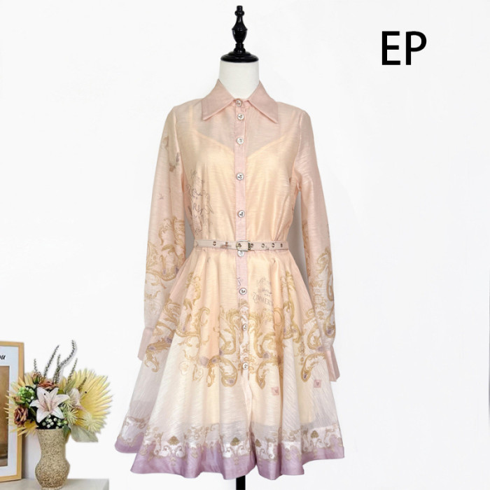 Women French Elegant Floral Print Midi Dress Summer Dress