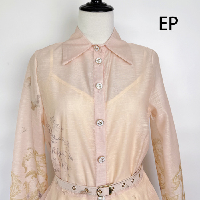 Women French Elegant Floral Print Midi Dress Summer Dress