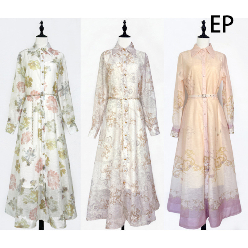 Women French Elegant Floral Print Maxi Dress Summer Long Dress