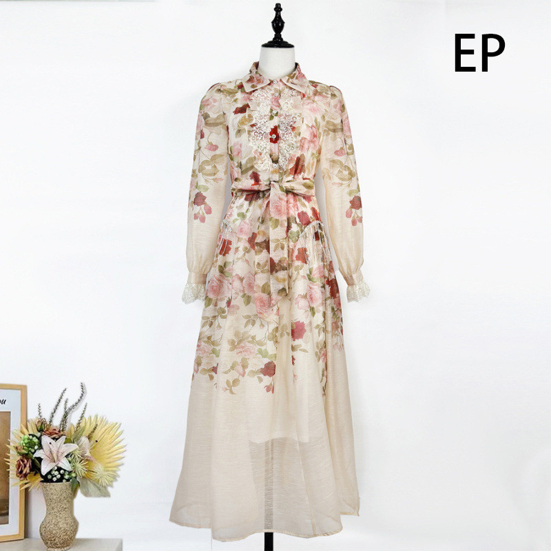 Women French Elegant  Floral Print Camisole Dress Summer Dress