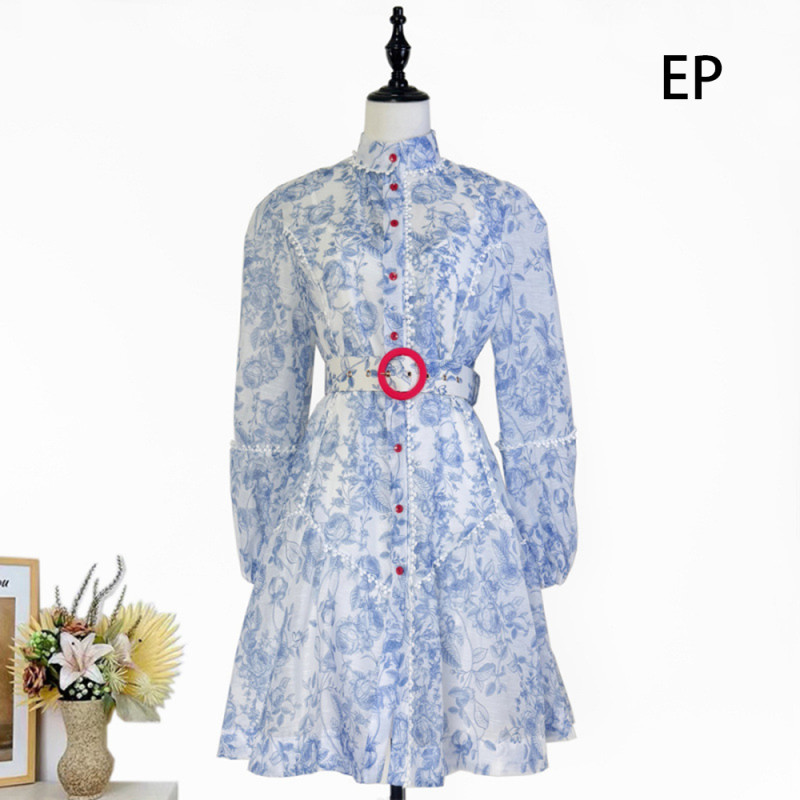 Women French Elegant Floral Print Midi Dress Summer Dress