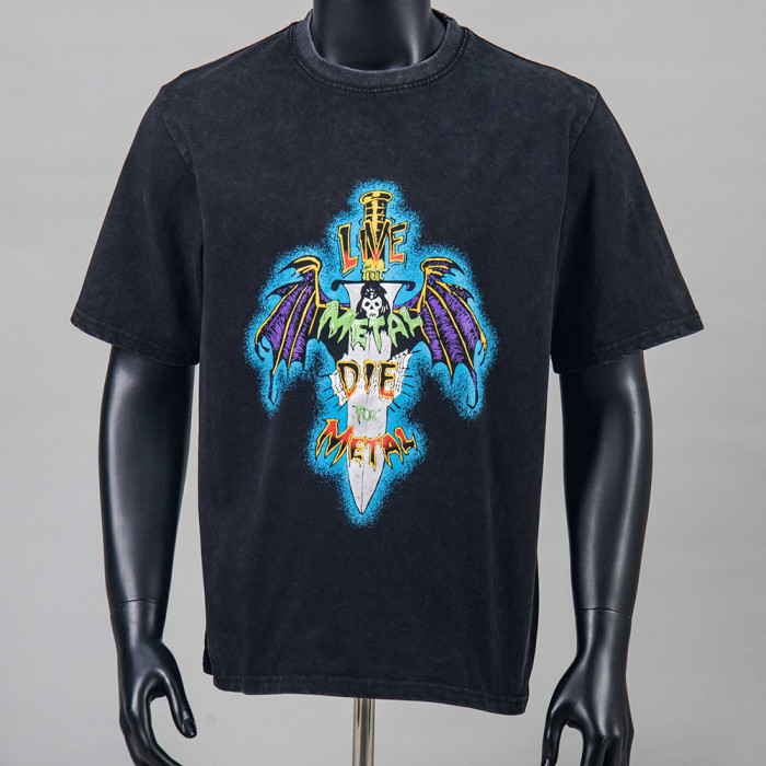 Vintage Oversized Graphic T-shirt Cotton Crewneck Tee Retro Streetwear Tops for Men Women Unisex